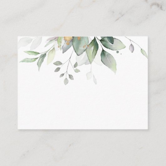 Eucalyptus Leaves Greenery Wedding Honeymoon Fonds Informatiekaartje (Achterkant)