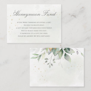 Eucalyptus Leaves Greenery Wedding Honeymoon Fonds Informatiekaartje