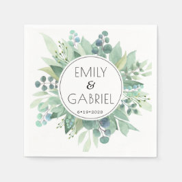 Eucalyptus Leaves Greenery Wedding Paper Napkin Servet