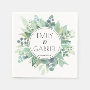 Eucalyptus Leaves Greenery Wedding Paper Napkin Servet