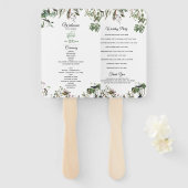 Eucalyptus Leaves Greenery Wedding Programme Handwaaier (Voorkant en achterkant)
