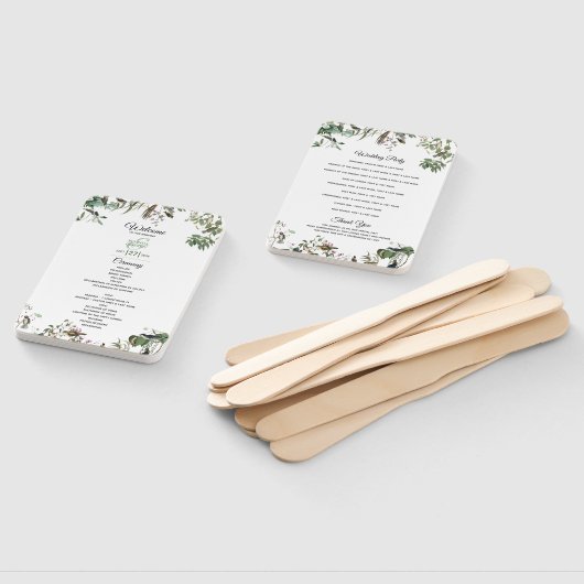 Eucalyptus Leaves Greenery Wedding Programme Handwaaier (Niet-gemonteerd)