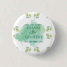 Eucalyptus Leaves Greenery Wedding  Ronde Button 3,2 Cm