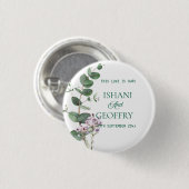 Eucalyptus Leaves Greenery Wedding  Ronde Button 3,2 Cm (Voorkant /achterkant)
