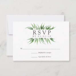 Eucalyptus Leaves Greenery Wedding RSVP Kaartje