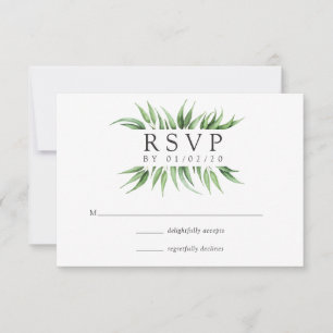 Eucalyptus Leaves Greenery Wedding RSVP Kaartje