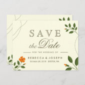 Eucalyptus Leaves Greenery Wedding Save the Date Briefkaart (Voorkant / Achterkant)