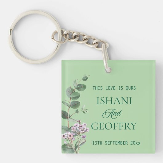 Eucalyptus Leaves Greenery Wedding  Sleutelhanger (voorkant)