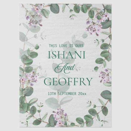 Eucalyptus Leaves Greenery Wedding Tissuepapier (Voorkant)