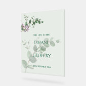 Eucalyptus Leaves Greenery Wedding Welcome Sign Acryl Bord (Hoek)