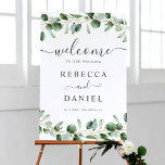 Eucalyptus Leaves Greenery Wedding Welcome Sign Poster<br><div class="desc">Deze aanpasbare welkomstgebarentaal sjabloon is ontworpen om te coördineren met ons Moody Greenery bruiloft collectie en biedt waterverf-eucalyptustakken en is voorzien van een grillige kalligrafie en een klastig serif lettertype in donkergrijs. Als u geavanceerde wijzigingen wilt aanbrengen,  selecteert u "Klik om verder aan te passen" onder Deze sjabloon personaliseren.</div>