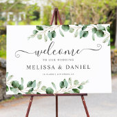 Eucalyptus Leaves Greenery Wedding Welcome Sign Poster