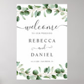 Eucalyptus Leaves Greenery Wedding Welcome Sign Poster (Voorkant)