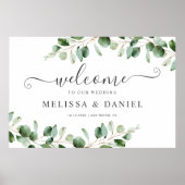 Eucalyptus Leaves Greenery Wedding Welcome Sign Poster (Voorkant)