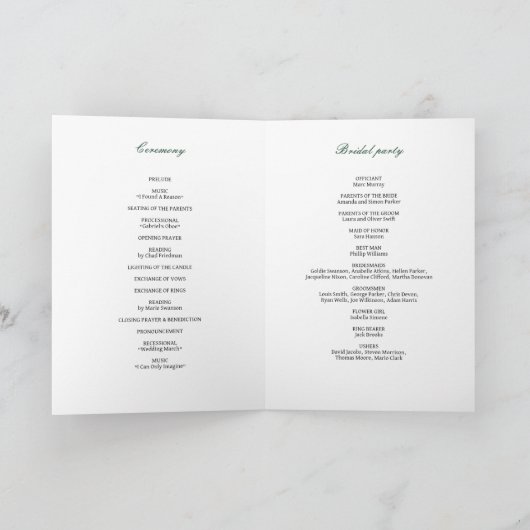Eucalyptus leaves modern wedding programme  programma (Binnen)