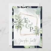  Eucalyptus Leaves Monogram Greenery Wedding (Achterkant)