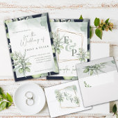  Eucalyptus Leaves Monogram Greenery Wedding