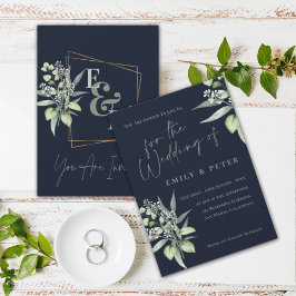 Eucalyptus Leaves Monogram Luxury Greenery Wedding