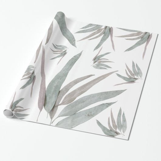 Eucalyptus Leaves Pattern Cadeaupapier (Uitgerold)