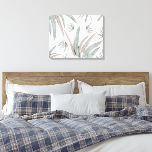 Eucalyptus Leaves Pattern Canvas Afdruk (Insitu (Slaapkamer))