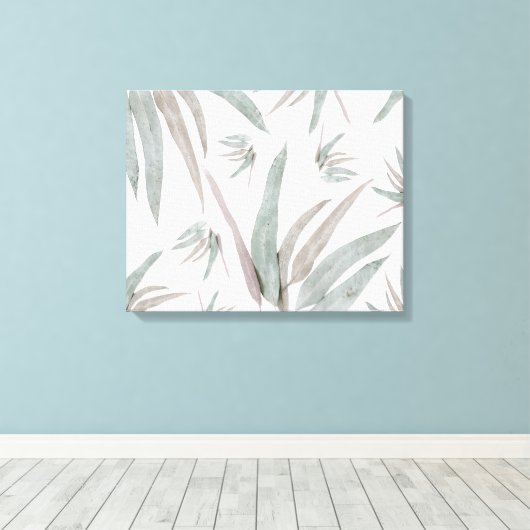 Eucalyptus Leaves Pattern Canvas Afdruk (Insitu (Houten vloer))