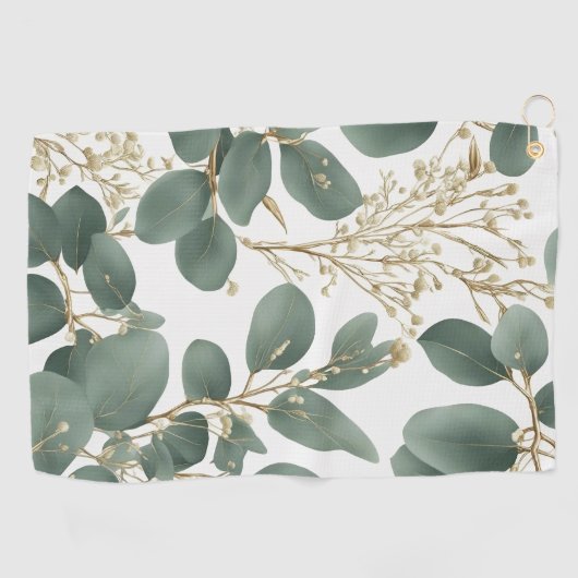 Eucalyptus Leaves Pattern Golfhanddoek (Horizontaal)