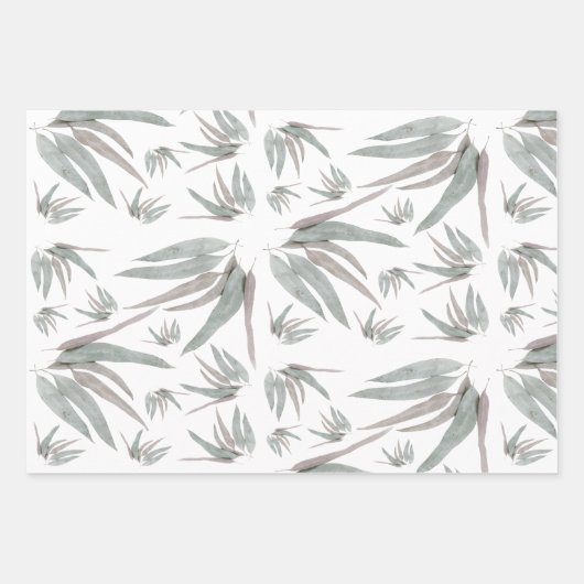 Eucalyptus Leaves Pattern Inpakpapier Vel (Voorkant 2)