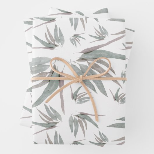 Eucalyptus Leaves Pattern Inpakpapier Vel (In situ)
