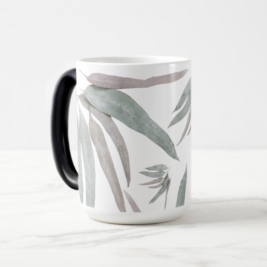 Eucalyptus Leaves Pattern Magische Mok (Voorkant links)