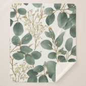 Eucalyptus Leaves Pattern Sherpa Deken (Voorkant)