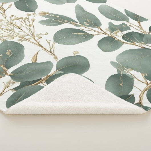 Eucalyptus Leaves Pattern Sherpa Deken (3/4)