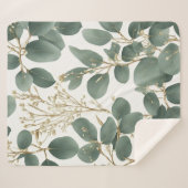 Eucalyptus Leaves Pattern Sherpa Deken (Voorkant (horizontaal))
