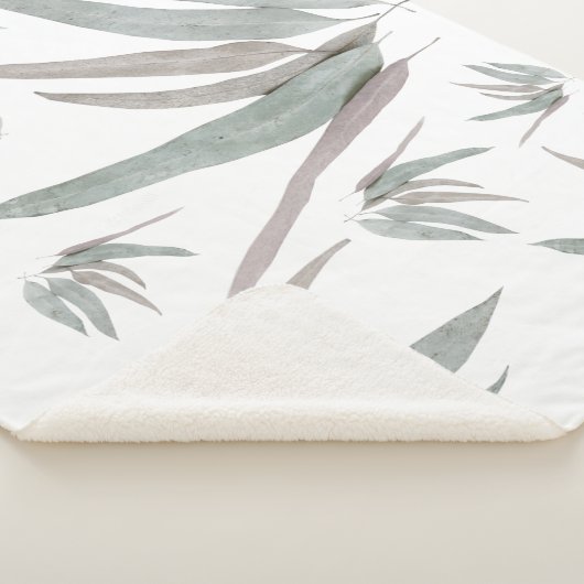 Eucalyptus Leaves Pattern Sherpa Deken (3/4)