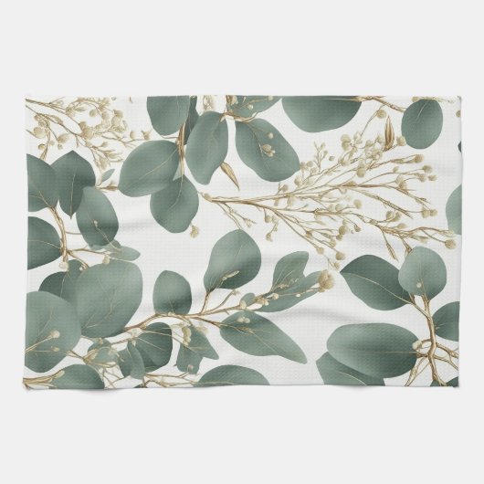 Eucalyptus Leaves Pattern Theedoek (Horizontaal)