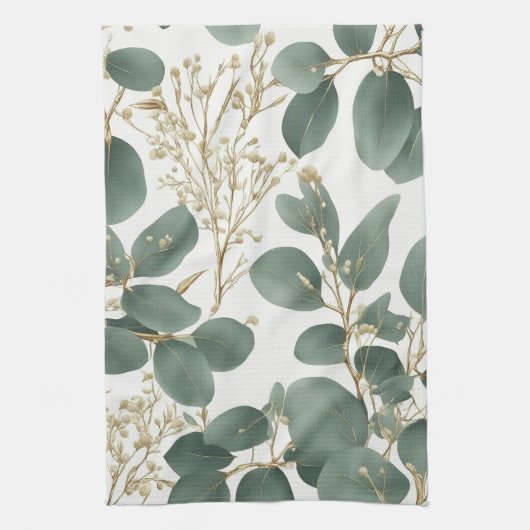 Eucalyptus Leaves Pattern Theedoek (Verticaal)