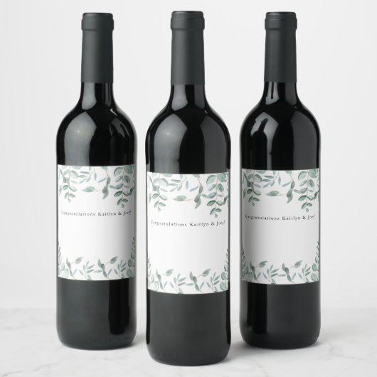 Eucalyptus Leaves Personalised Wine Flacon Label Wijn Etiket (Flessen)