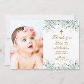 Eucalyptus Leaves & Photo Baptisme Hartelijk dank Kaart (Voorkant)