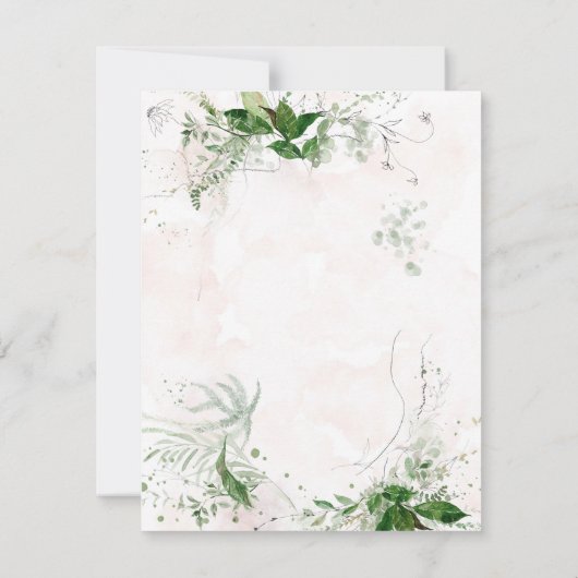 Eucalyptus Leaves Pink Brunch & Bubble Inviting Kaart (Achterkant)