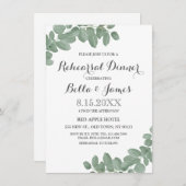Eucalyptus Leaves Rehearsal Dinner Invitation Kaart (Voorkant / Achterkant)