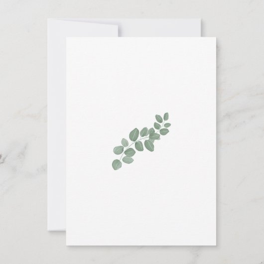 Eucalyptus Leaves Rehearsal Dinner Invitation Kaart (Achterkant)