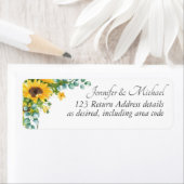 Eucalyptus Leaves Return Address Custom Sunflower Etiket (Insitu)