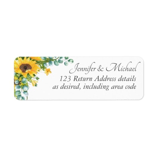 Eucalyptus Leaves Return Address Custom Sunflower Etiket (Voorkant)