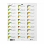 Eucalyptus Leaves Return Address Custom Sunflower Etiket (Full Sheet)
