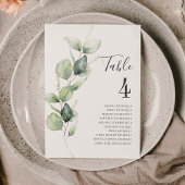 Eucalyptus Leaves Table Number 4 Weddenschap Kaart