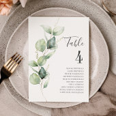 Eucalyptus Leaves Table Number 4 Weddenschap Kaart