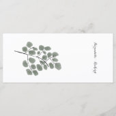 Eucalyptus Leaves Thema Menu (Achterkant)