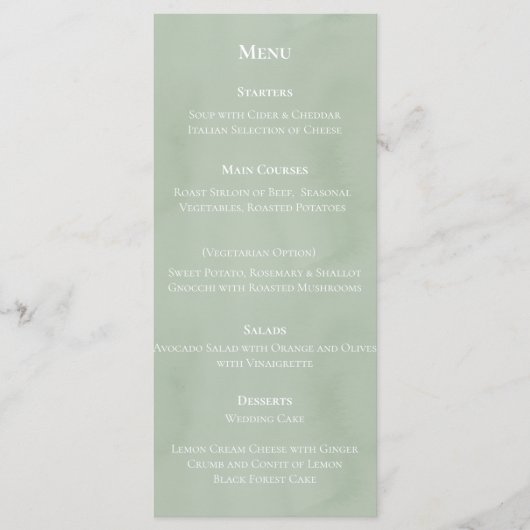 Eucalyptus Leaves Thema Menu (Voorkant)