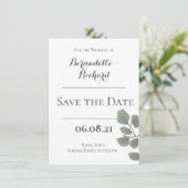 Eucalyptus Leaves Thema Save The Date (Staand voorkant)
