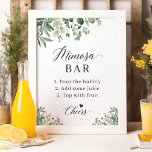 Eucalyptus Leaves Vrijgezellenfeest Mimosa Bar Sig Poster<br><div class="desc">Voeg een stukje natuurlijke elegantie toe aan uw vrijgezellenfeest met onze Greenery Eucalyptus Leaves Mimosa Bar. Het mooie waterverf eucalyptus vertrekt design, in combinatie met de elegante kalligrafie, maakt dit bord de perfecte aanvulling op je vrijgezellenfeest decoraties. Met deze aanpasbare sjabloon kunt u het teken eenvoudig aanpassen aan uw eigen...</div>