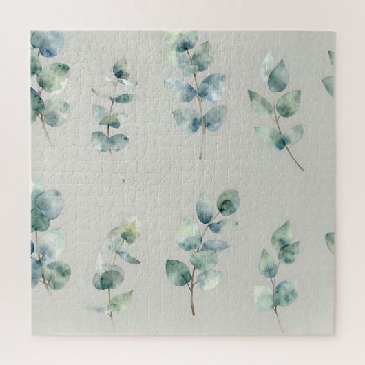 Eucalyptus Leaves Watercolor Pattern Legpuzzel (Verticaal)